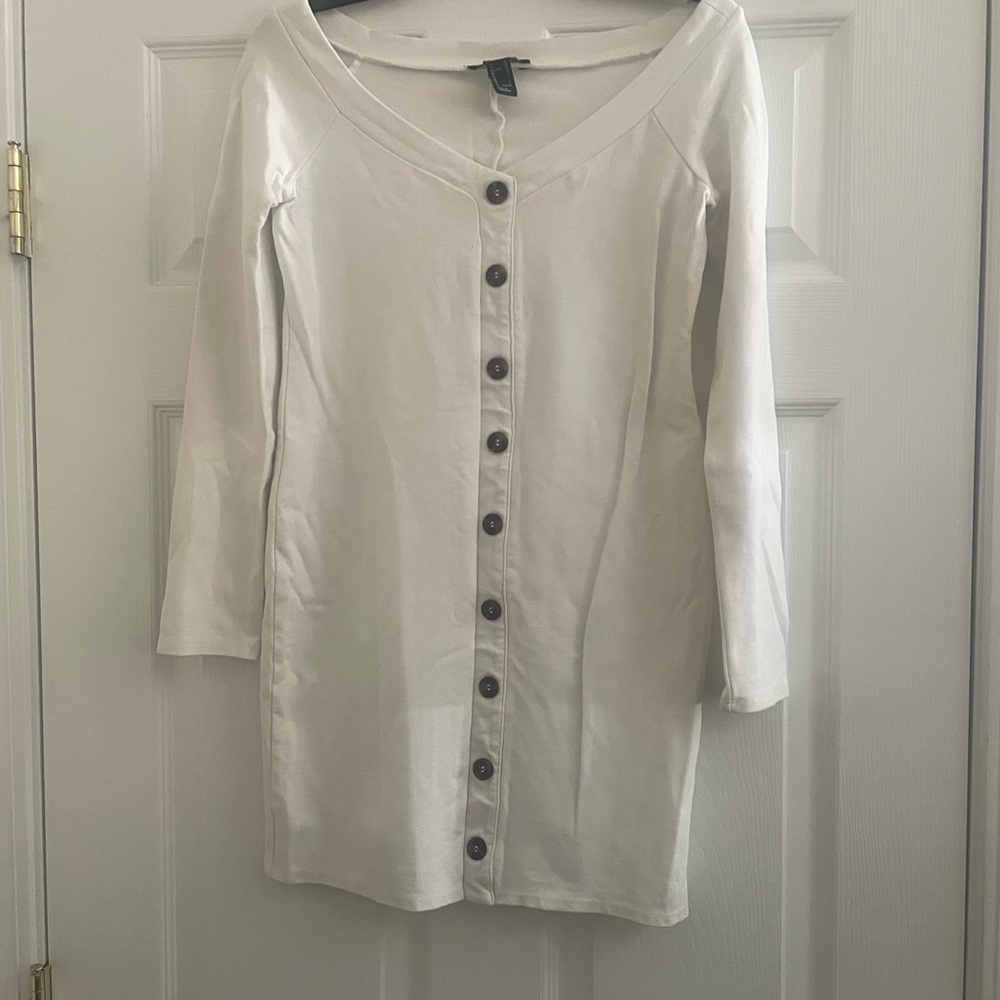 Forever 21 Long Sleeve White Dress